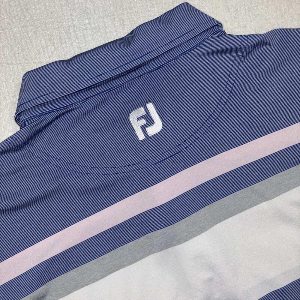 FootJoy‎ Golf Polo Striped Performance Wicking Stretch Short Sleeve Mens Large